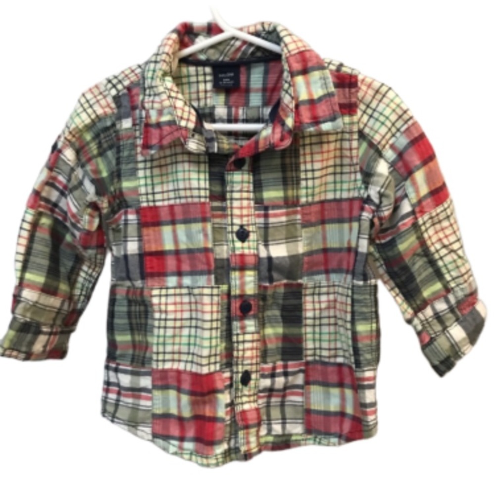 Baby Gap 18-24m boys plaid button down shirt